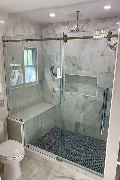 Rectangle Shower Enclosure by Cardinal frameless slider door