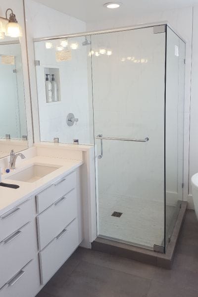 Rectangle Shower Enclosure by Cardinal rectangle shower enclosure with waterfall decorative heavy glass swinging door