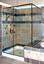 rectangle shower enclosure with heavy glass swinging doors