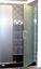 frameless shower door with thick smokey glass swinging door