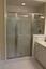rectangle shower enclosure with waterfall decorative heavy glass swinging door