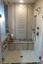 rectangle shower enclosure with waterfall decorative heavy glass swinging door