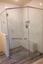 rectangle shower enclosure with waterfall decorative heavy glass swinging door
