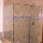 rectangle shower enclosure with waterfall decorative heavy glass swinging door