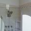 rectangle shower enclosure with waterfall decorative heavy glass swinging door
