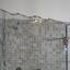 rectangle shower enclosure with waterfall decorative heavy glass swinging door