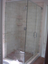 90 degree frameless shower enclosure with header