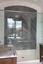 rectangle shower enclosure with waterfall decorative heavy glass swinging door